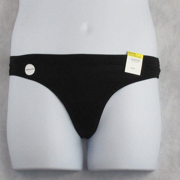 Alfani Women's 1-Pack Ultra Soft Thong Panty Underwear, Classic Black, Medium - Picture 1 of 4